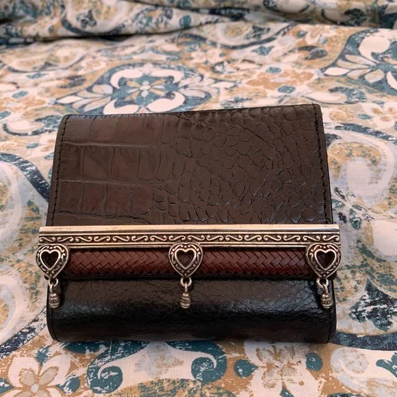 BRIGHTON Leather/Straw woven purse with 1 BRIGHTON leather wallet - Picture 12 of 16